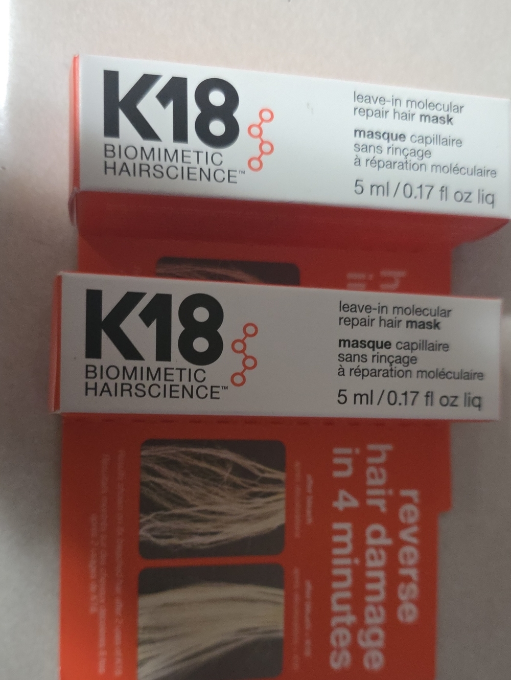 K18 Biomimetic Leave in Repair Mask 2 Pack